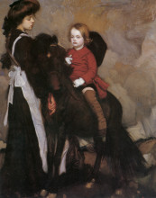 Копия картины "equestrian portrait of a boy" художника "ламберт джордж вашингтон"