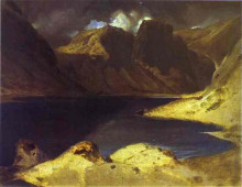 Копия картины "a lake scene effect of a storm" художника "ландсир эдвин генри"