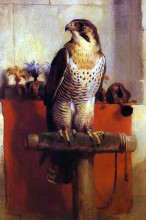Репродукция картины "the falcon" художника "ландсир эдвин генри"