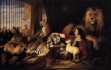 Копия картины "isaac van amburgh and his animals" художника "ландсир эдвин генри"