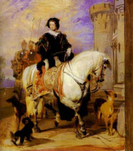Репродукция картины "queen victoria on horseback" художника "ландсир эдвин генри"