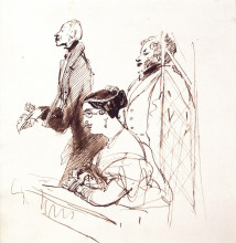 Репродукция картины "general phipps, mrs.norton and 2nd baron alvanley at the theatre" художника "ландсир эдвин генри"