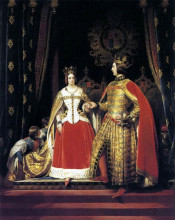 Картина "queen victoria and prince albert at the bal costume" художника "ландсир эдвин генри"