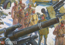 Репродукция картины "soldiers near captured weapons" художника "лансере евгений евгеньевич"