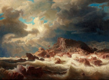 Копия картины "stormy sea with ship wreck" художника "ларсон маркус"