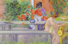 Картина "karin and brita with cactus" художника "ларссон карл"