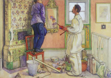 Копия картины "my friends, the carpenter and the painter" художника "ларссон карл"
