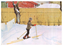 Репродукция картины "the skier" художника "ларссон карл"