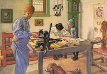 Репродукция картины "my acid workshop (where i do my etching)" художника "ларссон карл"