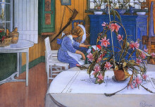 Картина "interior with a cactus" художника "ларссон карл"