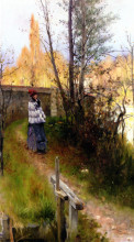 Репродукция картины "karin in autumn" художника "ларссон карл"