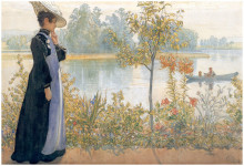 Копия картины "karin on the shore" художника "ларссон карл"