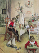 Репродукция картины "christmas morning" художника "ларссон карл"