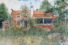 Копия картины "the cottage" художника "ларссон карл"