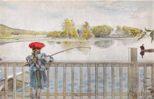 Картина "lisbeth fishing" художника "ларссон карл"