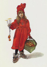 Картина "brita as iduna (i&#240;unn), lithography, title page for the christmas edition of idun, 1901" художника "ларссон карл"