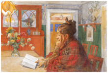 Картина "karin reading" художника "ларссон карл"