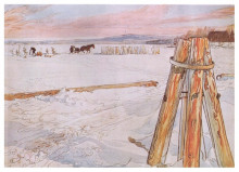 Копия картины "harvesting ice" художника "ларссон карл"
