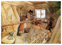 Картина "in the carpenter shop" художника "ларссон карл"