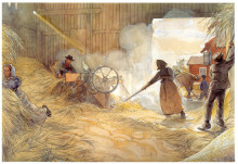 Репродукция картины "threshing" художника "ларссон карл"