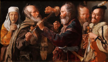 Репродукция картины "the beggars&#39; brawl" художника "латур жорж де"