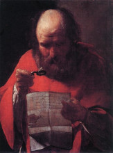 Копия картины "st. jerome reading" художника "латур жорж де"