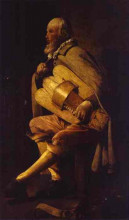 Копия картины "the hurdy-gurdy player" художника "латур жорж де"