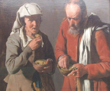 Репродукция картины "the porridge eaters" художника "латур жорж де"