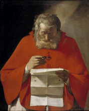 Копия картины "saint jerome reading a letter" художника "латур жорж де"