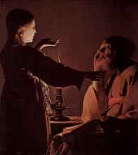 Репродукция картины "appearance of angel to st. joseph, also called&#160;the song of st. joseph" художника "латур жорж де"