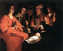 Копия картины "adoration of the shepherds" художника "латур жорж де"