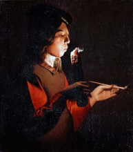 Копия картины "smoker" художника "латур жорж де"