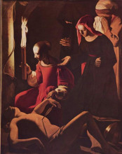 Репродукция картины "st. sebastian tended by st. irene" художника "латур жорж де"