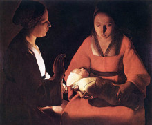 Копия картины "the newborn" художника "латур жорж де"