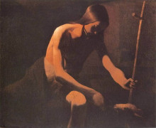Репродукция картины "st. john the baptist in the desert" художника "латур жорж де"