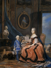 Картина "marie josephe of saxony, dauphine and a son" художника "латур морис кантен де"