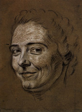 Копия картины "study for portrait of mademoiselle dangeville" художника "латур морис кантен де"