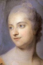 Копия картины "preparation to the portrait of madame de pompadour" художника "латур морис кантен де"