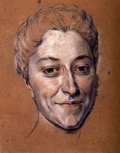 Копия картины "study for portrait of unknown woman" художника "латур морис кантен де"
