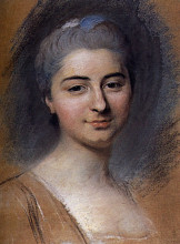 Копия картины "study for portrait of unknown woman" художника "латур морис кантен де"