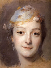 Копия картины "portrait of marie fel" художника "латур морис кантен де"