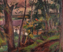 Репродукция картины "village forestier grosrouvre" художника "ле фоконье анри"