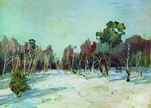 Репродукция картины "сад в снегу" художника "левитан исаак"