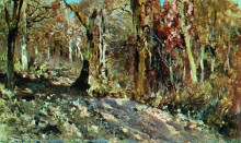 Репродукция картины "осенний лес" художника "левитан исаак"