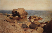 Копия картины "у берега моря" художника "левитан исаак"
