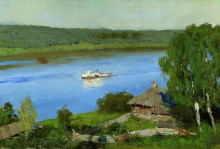 Картина "пейзаж с пароходом" художника "левитан исаак"