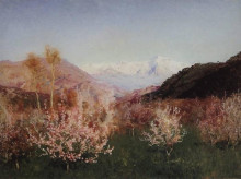Копия картины "весна в италии" художника "левитан исаак"