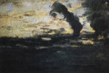 Репродукция картины "облачное небо" художника "левитан исаак"