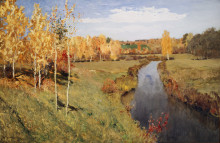 Копия картины "золотая осень" художника "левитан исаак"