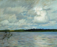 Репродукция картины "озеро" художника "левитан исаак"